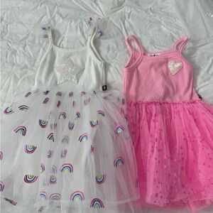 Petite Hailey tutu dresses. Rainbows and hearts
